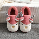 Christmas Shoes Winter Home Slippers Elk Plush Bedroom Slipper House Shoes For Women Men