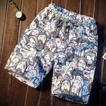 Men's Casual Printed Beach Five-point Pants