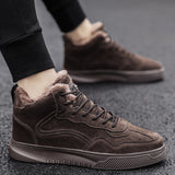 Winter Warm Cotton Shoes Men's Mid-top Trendy