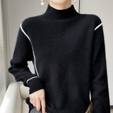 Simple All-match Pure Wool Women's Knitted Bottoming Shirt Loose