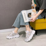 Spring and summer new women's shoes Korean mesh breathable thick-soled sports and leisure single shoes women