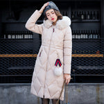 Long hooded padded down coat coat women