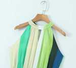 New European and American Fashion Hanging Neck Sleeveless and Lining Dress for Women