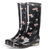 Women's Printing High Non-slip Wear-resistant Sole Rubber Boots