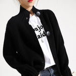 Retro Wool Cardigan Women's Short Long Sleeve Korean Style