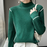 Simple All-match Pure Wool Women's Knitted Bottoming Shirt Loose