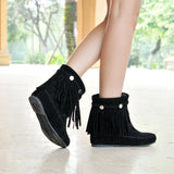 Height Increasing Insole Tassel Plus Size Short Boots