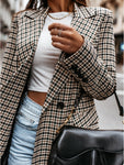 Women's Winter Plaid Long Suit Jacket