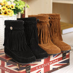 Height Increasing Insole Tassel Plus Size Short Boots