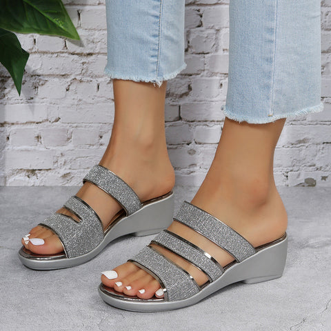 New Wedge Sequined Women's Sandals