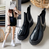 Fashion Black Short Tube Waterproof Non-slip Warm Martin Boots For Women