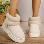 Fleece-lined Snow Boots Warm Furry Women's Thick Bottom Casual Short Boot House Shoes