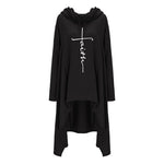 Long embroidered cloak hooded sweater