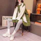 Women's Patchwork Sweater Cardigan Mid-length