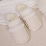 Rabbit Fur Cotton Slippers Fleece-lined Thickened Fluffy Slippers