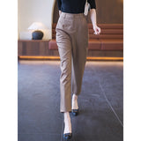 Casual High Waist Straight Suit Pants