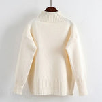 White Turtleneck Sweater Women's Pullover