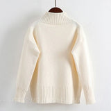 White Turtleneck Sweater Women's Pullover