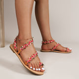 Plus Size Toe Covering Flower Beach Shoes Women