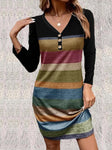 Women's Fashion Loose Striped Print Dress