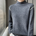 Simple All-match Pure Wool Women's Knitted Bottoming Shirt Loose