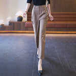 Casual High Waist Straight Suit Pants