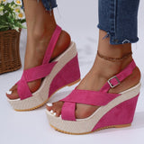 Women's Platform Wedge Sandals Plus Size Denim