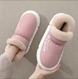 Warm House Shoes Plush Fleece High Back Heel Slippers Home Winter Warm Couple Shoes