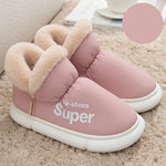 Warm House Shoes Plush Fleece High Back Heel Slippers Home Winter Warm Couple Shoes