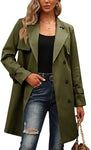 European And American Autumn Women's Double Breasted Fashion Casual Trench Coat