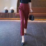 Casual High Waist Straight Suit Pants