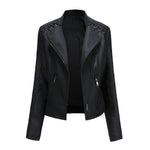 Slim Fit Thin Leather Coat Women's Motorcycle Clothing