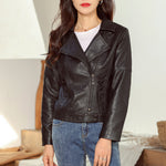 New Fashion Simple Trendy Short Leather Jacket Women