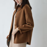 Woolen Solid Color Baggy Coat