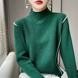 Simple All-match Pure Wool Women's Knitted Bottoming Shirt Loose