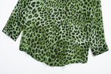 European and American New Fashion Polo Collar Long Sleeve Animal Pattern Single Breast Versatile Comfortable Shirt For Women
