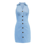 Spring And Summer New Women Sexy Sleeveless Denim Dress Casual Thin Section Dresses