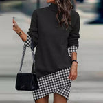 New Long-Sleeved High-Neck Print Irregular Dresses for Women