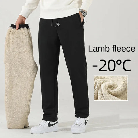 Winter Cashmere Pants Men's Fleece Warm Thick Casual Sports Pants High Quality Fashion Drawstring Large Size Jogger Pants L-8Xl