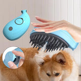 Dog Cat Steam Hair Brush Electric Spray Comb Whale Shape 3 In1 Dog Steamer Massager Pet Grooming Removing Tangled and Loose Hair