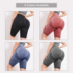 Women Butt Lifting Yoga Shorts Elastic Workout High Waist Tummy Control Ruched Booty Pants Seamless Gym Compression Tights