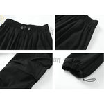 Streetwear 2023 Spring Harem Casual Pants Men Elastic Waist Solid Color Cargo Pants Multi Pocket Loose Baggy Pants For Women