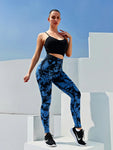 CHRLEISURE Tie Dye Push Up High Waist Leggings Stretch Athletic Women Sexy Pants Casual Seamless Gym Knitting Leggings Femme