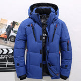 Men's White Duck Down Jacket Warm Hooded Thick Puffer Jacket Coat Male Casual High Quality Overcoat Thermal Winter Parka Men