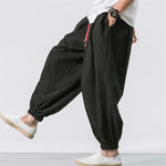 FGKKS New Oversize Men Loose Harem Pants Autumn Chinese Linen Overweight Sweatpants High Quality Casual Brand Trousers Male