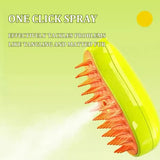 Steamy Dog Brush Electric Spray Cat Hair Brush 3 in1 Dog Steamer Brush for Massage Pet Grooming Removing Tangled and Loose Hair