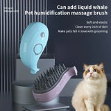 Dog Cat Steam Hair Brush Electric Spray Comb Whale Shape 3 In1 Dog Steamer Massager Pet Grooming Removing Tangled and Loose Hair