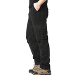 Large Pocket Loose Overalls Men's Outdoor Sports Jogging Military Tactical Pants Elastic Waist Pure Cotton Casual Work Pants