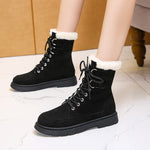 New Autumn And Winter Thick Warm Chunky Heel Platform Lace-up Martin Boots