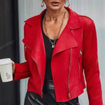 European And American Fashion Women's Wear Suede Motorcycle Jacket